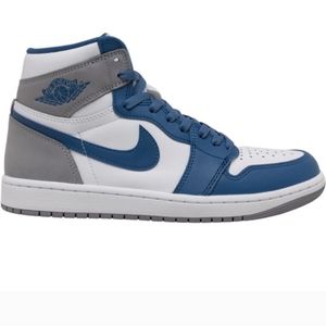 1Pair of Men's Nike Air Jordan 1 Retro High OG Blue, Gray & White Size 16 NWOB